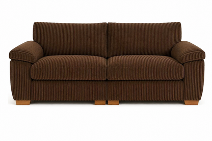 Amalfi Split Sectional Sofa 2 Seater in Brown jumbo cord