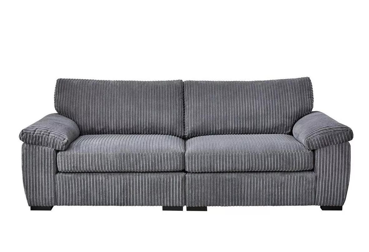 Amalfi Split Sectional Sofa 3 Seater in Grey jumbo cord