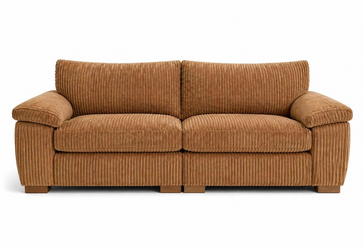 Amalfi Split Sectional Sofa 3 Seater in Beige jumbo cord