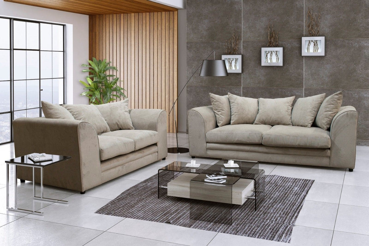 Casper Sofa Set 3+2 Seater in Beige casper fabric – room view