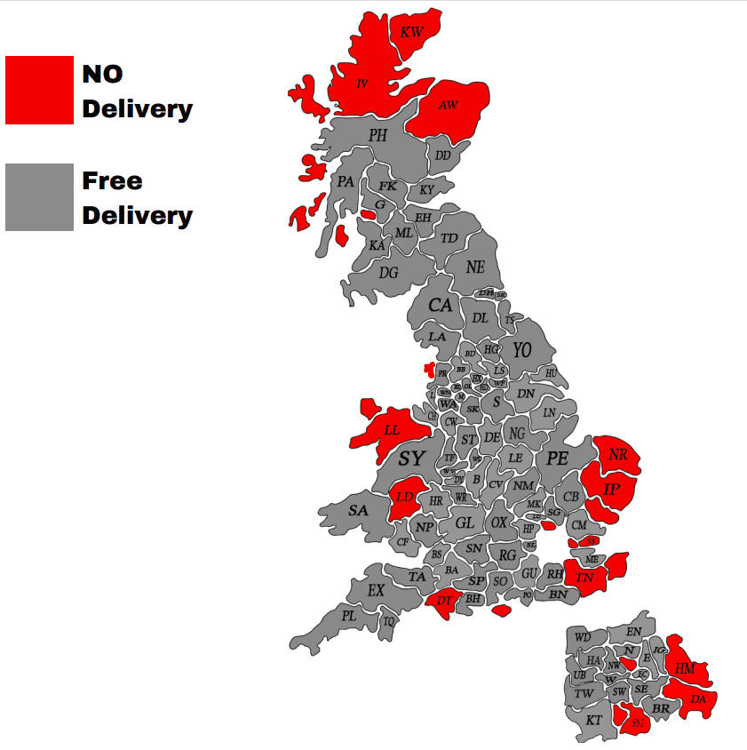 Sofa Parlour UK delivery coverage map – free delivery areas