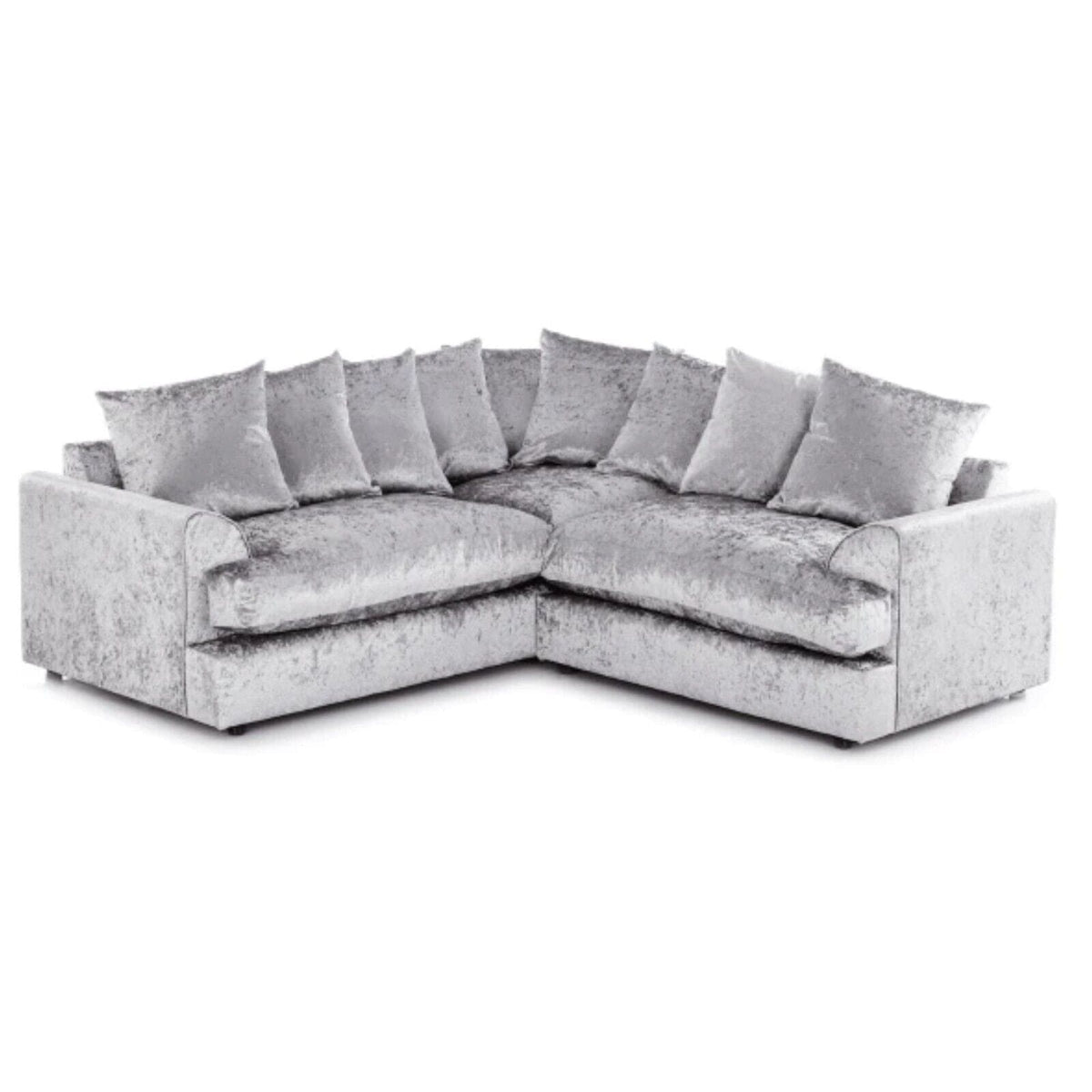 Crushed Velvet Corner Sofa | 5 Seater Corner | Crushed Velvet | 3 Colours | High or Scatter Back | Free UK Delivery