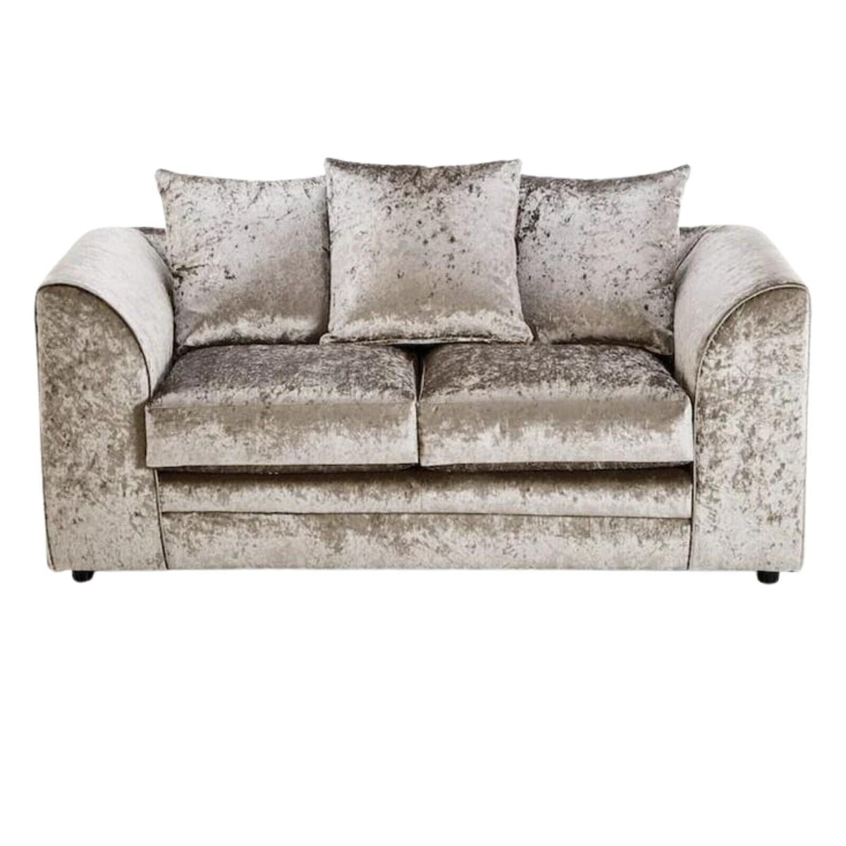 Crushed Velvet Sofa 2 Seater in Mink crushed velvet
