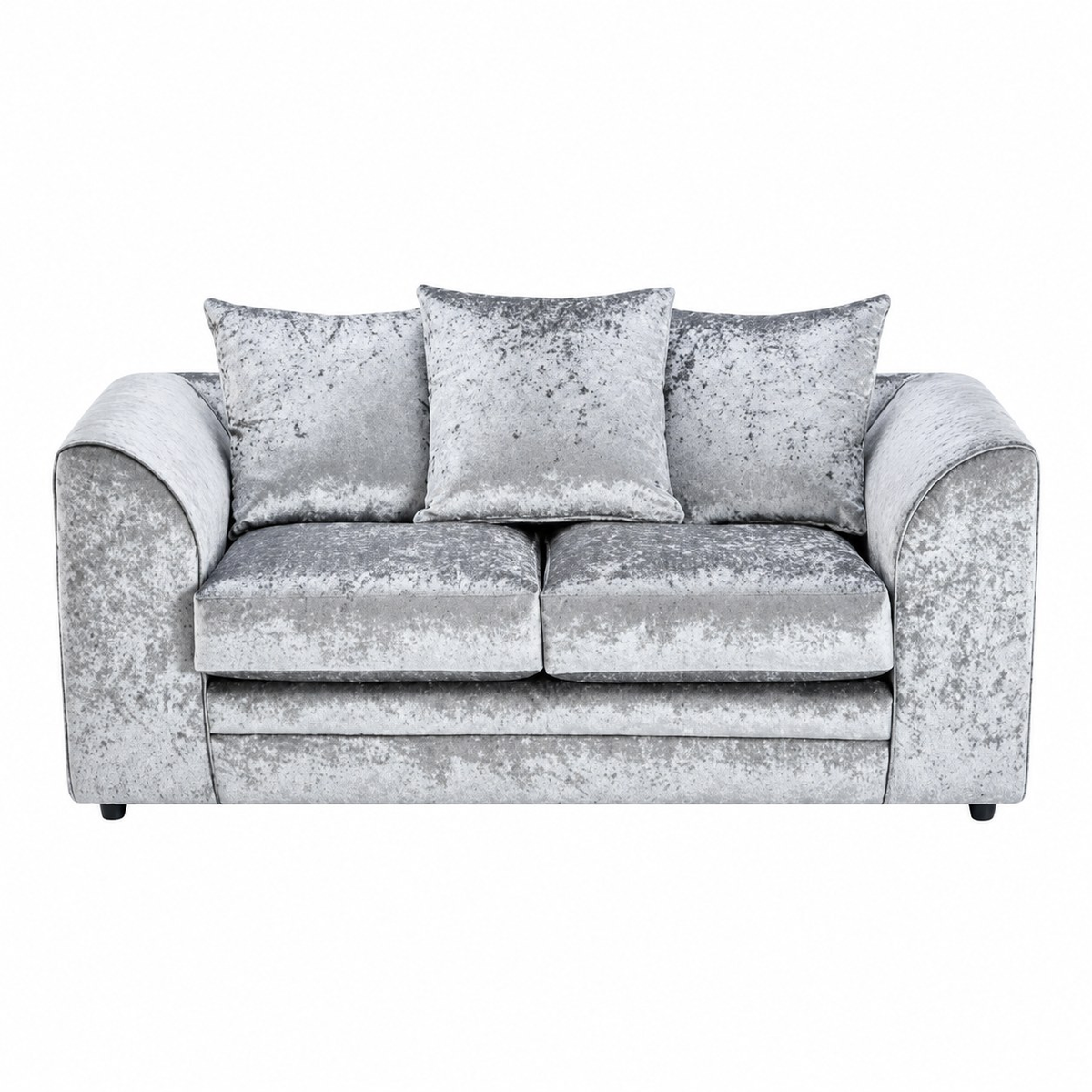 Crushed Velvet Sofa 2 Seater in Silver crushed velvet