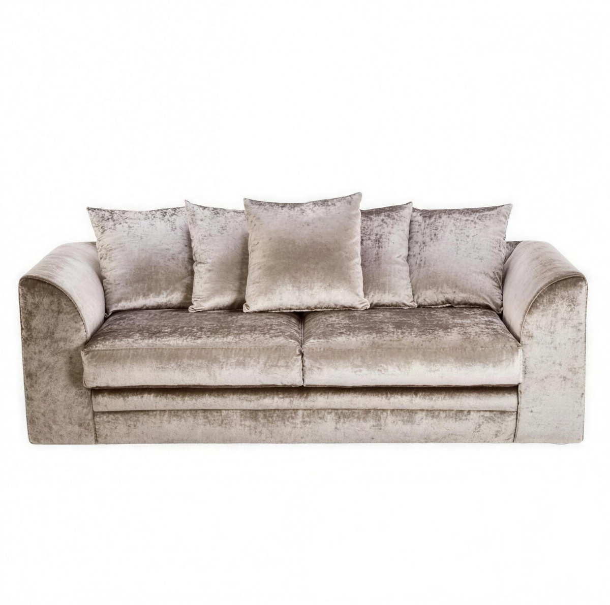 Crushed Velvet Sofa 3 Seater in Mink crushed velvet