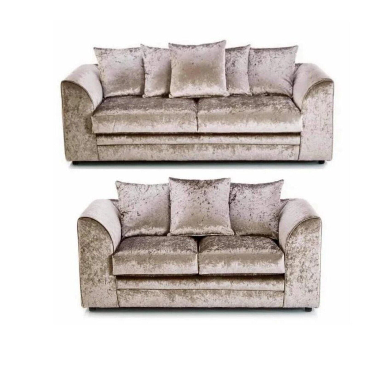 Crushed Velvet Sofa Set | 3+2 Seater Set | Crushed Velvet | 3 Colours | Easy-Clean Fabric | Free UK Delivery