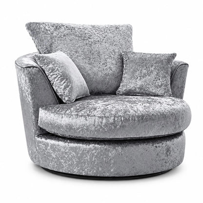 Crushed Velvet Swivel Chair – view 2