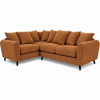 Harlow Jumbo Cord Corner Sofa in Beige – left hand side