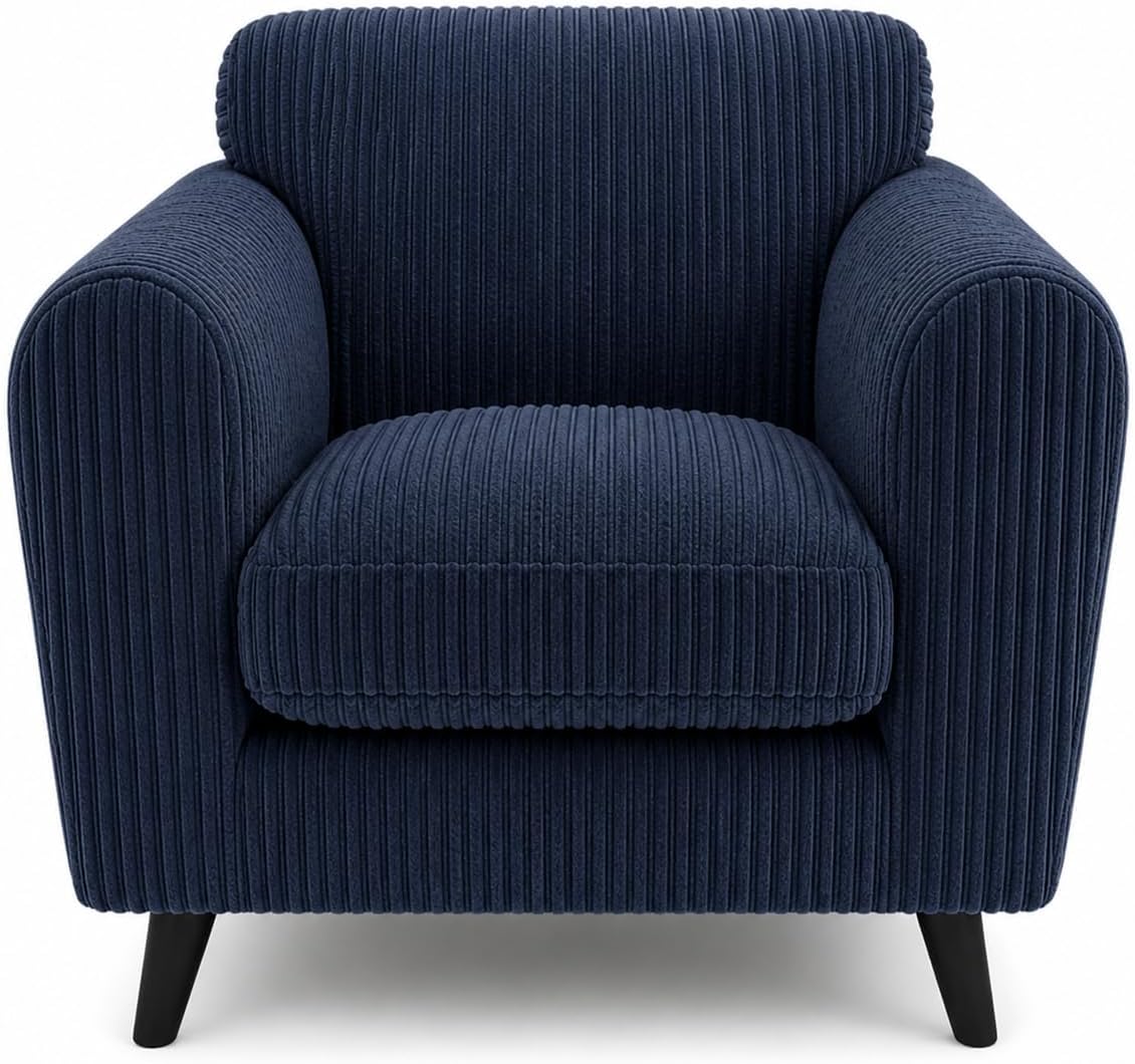 Harlow Jumbo Cord Cuddle Chair in Blue jumbo cord