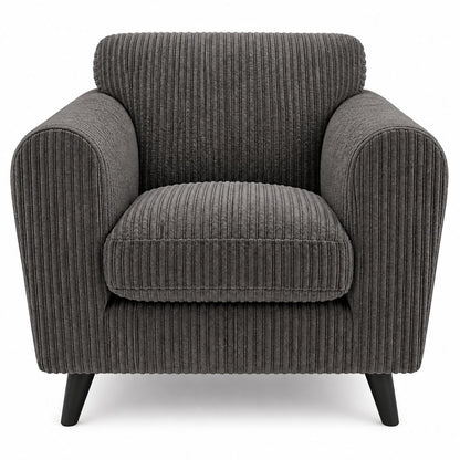 Harlow Jumbo Cord Cuddle Chair in Grey jumbo cord