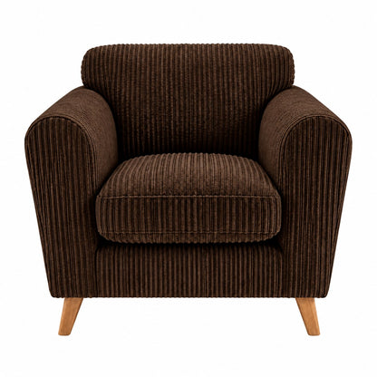 Harlow Jumbo Cord Cuddle Chair in Brown jumbo cord