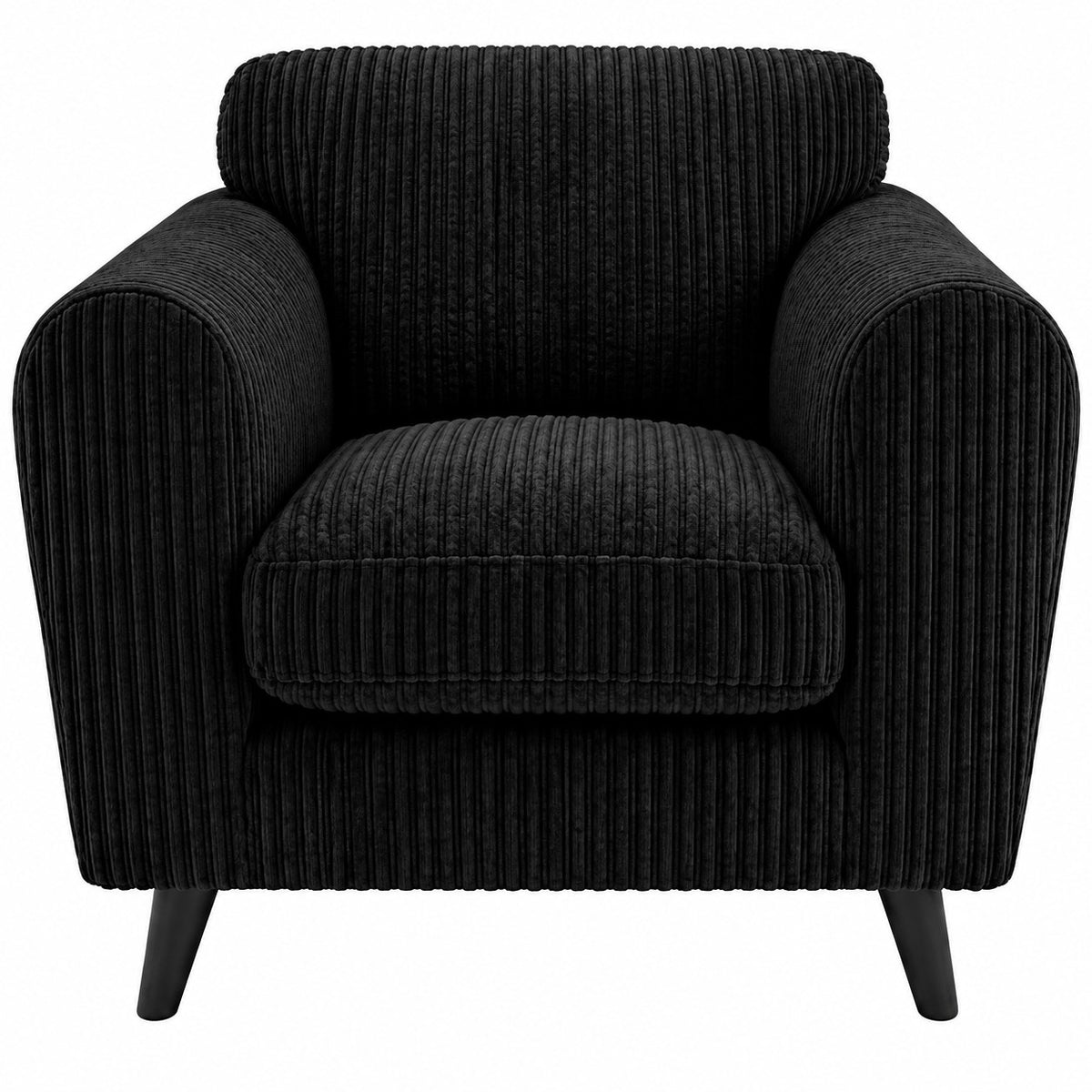 Harlow Jumbo Cord Cuddle Chair in Black jumbo cord