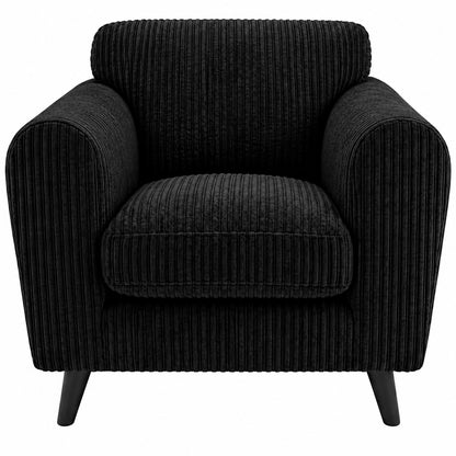 Harlow Jumbo Cord Cuddle Chair in Black jumbo cord