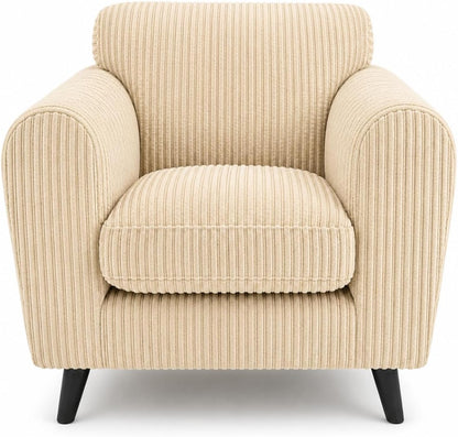 Harlow Jumbo Cord Cuddle Chair in Cream jumbo cord