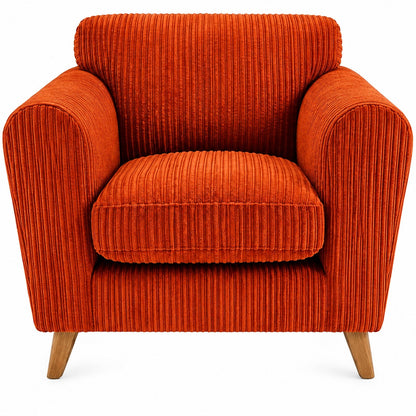 Harlow Jumbo Cord Cuddle Chair in Orange jumbo cord