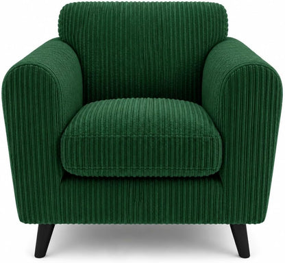 Harlow Jumbo Cord Cuddle Chair in Green jumbo cord
