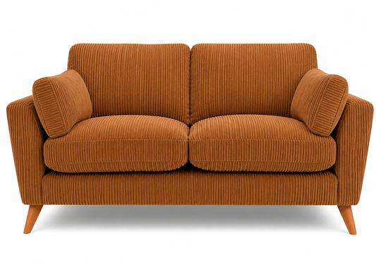 Harlow Jumbo Cord High Back Sofa 2 Seater in Beige jumbo cord