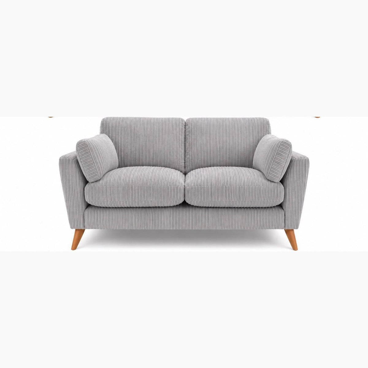 Harlow Jumbo Cord High Back Sofa 2 Seater in Silver jumbo cord