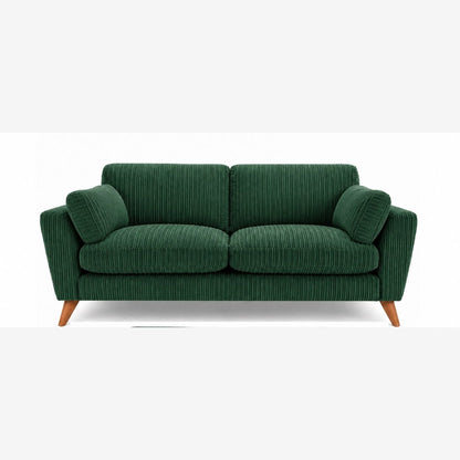 Harlow Jumbo Cord High Back Sofa 3 Seater in Green jumbo cord