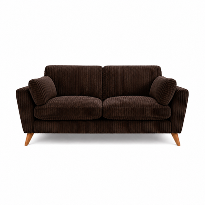 Harlow Jumbo Cord High Back Sofa 3 Seater in Brown jumbo cord