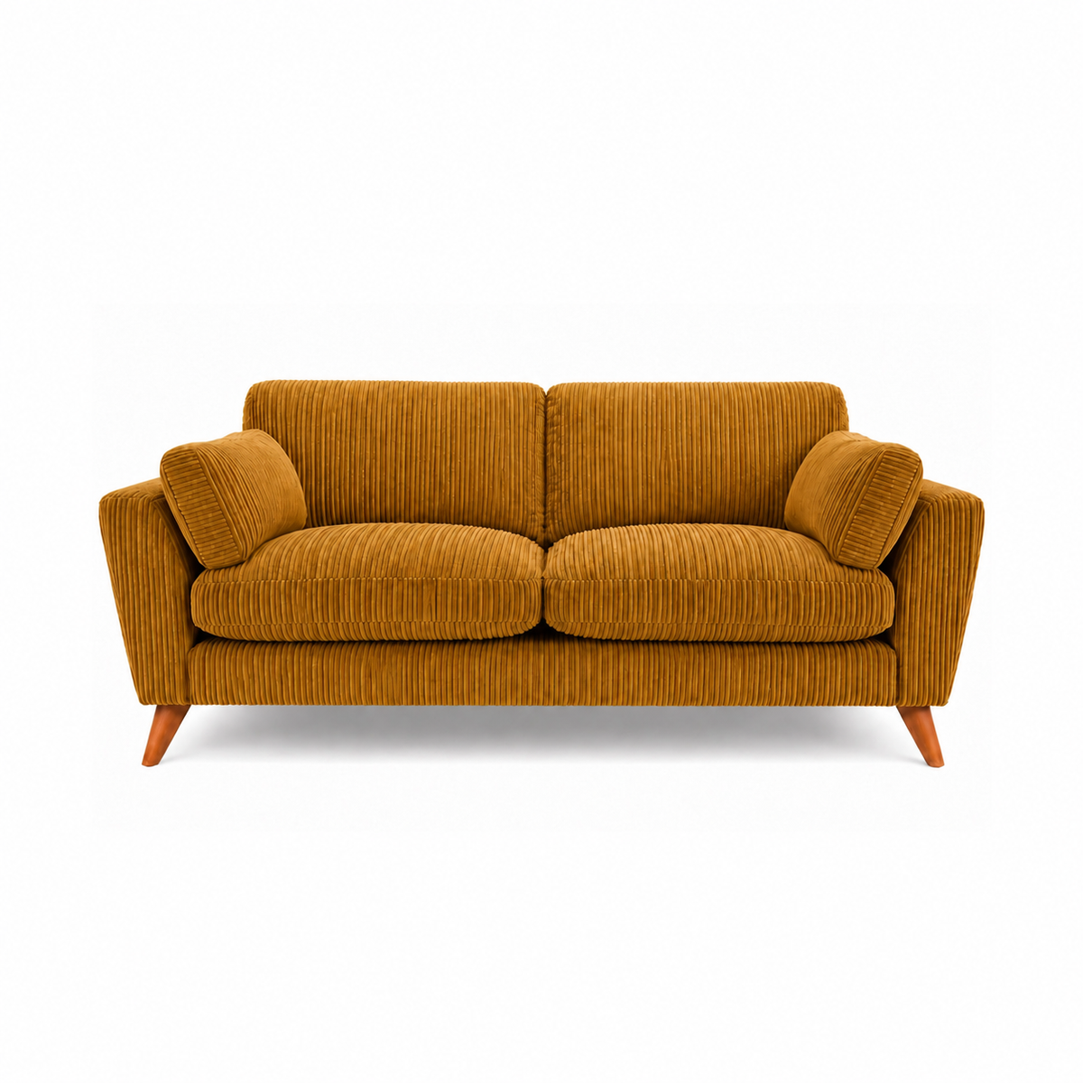 Harlow Jumbo Cord High Back Sofa 3 Seater in Mustard jumbo cord
