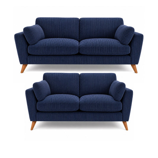 Harlow Jumbo Cord High Back Sofa Set 3+2 Seater in jumbo cord – detail view 1