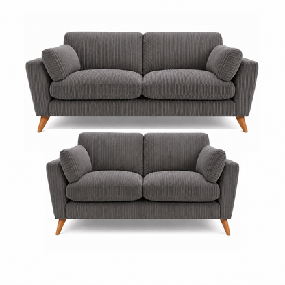 Harlow Jumbo Cord High Back Sofa Set 3+2 Seater in jumbo cord – detail view 2