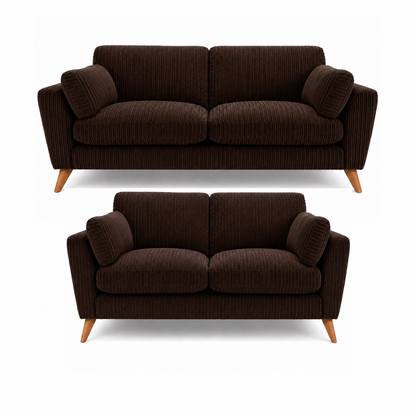 Harlow Jumbo Cord High Back Sofa Set 3+2 Seater in jumbo cord – detail view 4