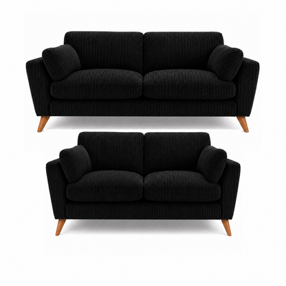 Harlow Jumbo Cord High Back Sofa Set 3+2 Seater in jumbo cord – detail view 5