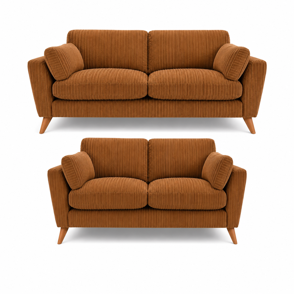 Harlow Jumbo Cord High Back Sofa Set 3+2 Seater in jumbo cord – detail view 6