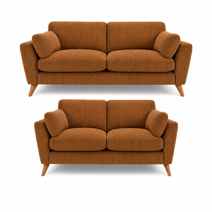 Harlow Jumbo Cord High Back Sofa Set 3+2 Seater in jumbo cord – detail view 6
