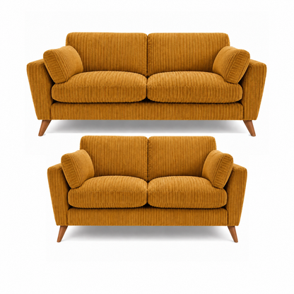 Harlow Jumbo Cord High Back Sofa Set 3+2 Seater in jumbo cord – detail view 9