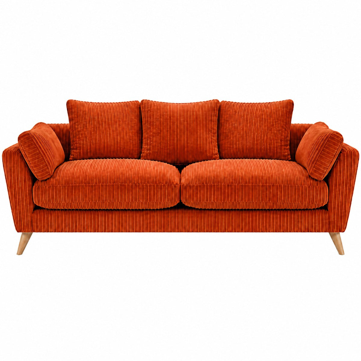Harlow Jumbo Cord Sofa 2 Seater in Orange jumbo cord