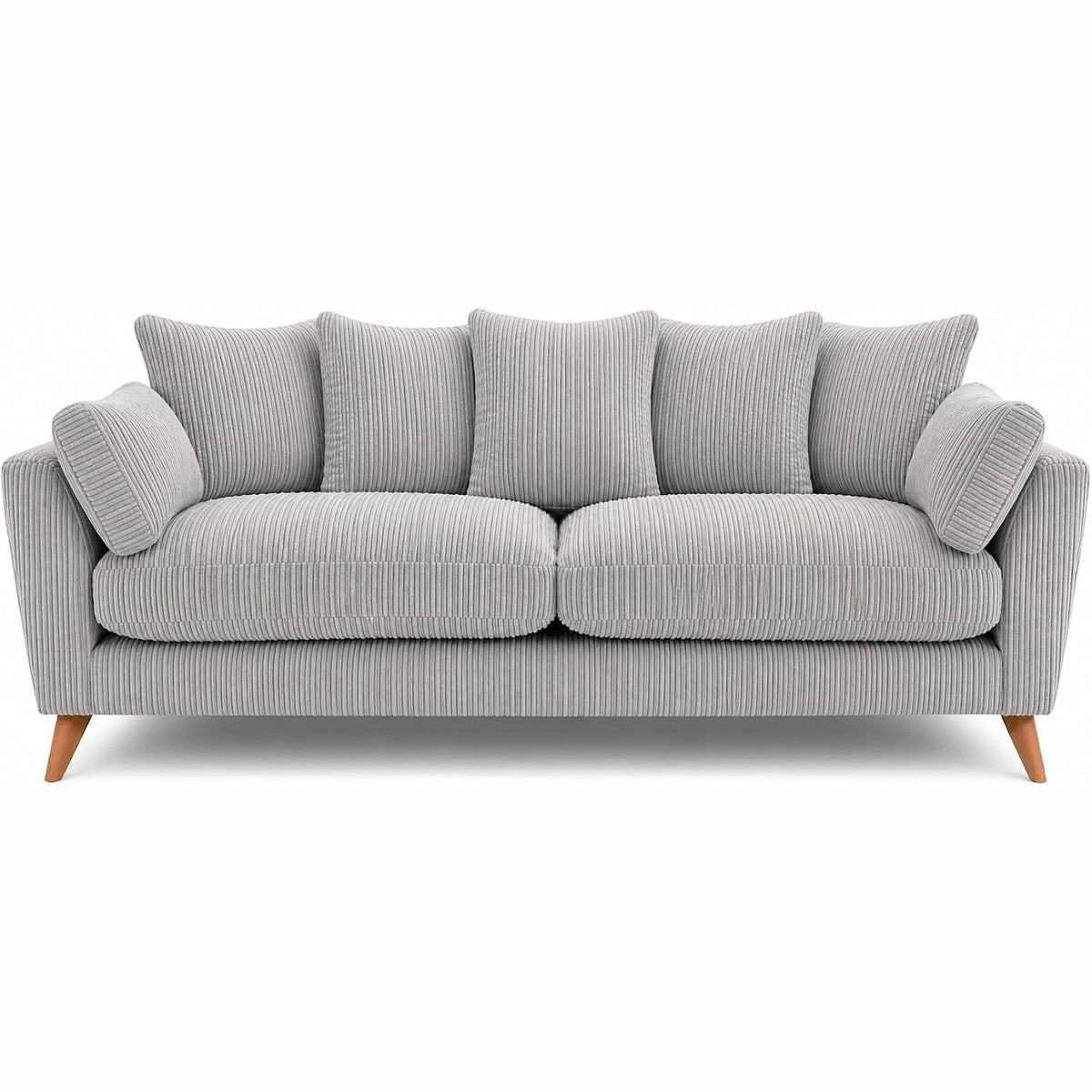 Harlow Jumbo Cord Sofa 3 Seater in Silver jumbo cord
