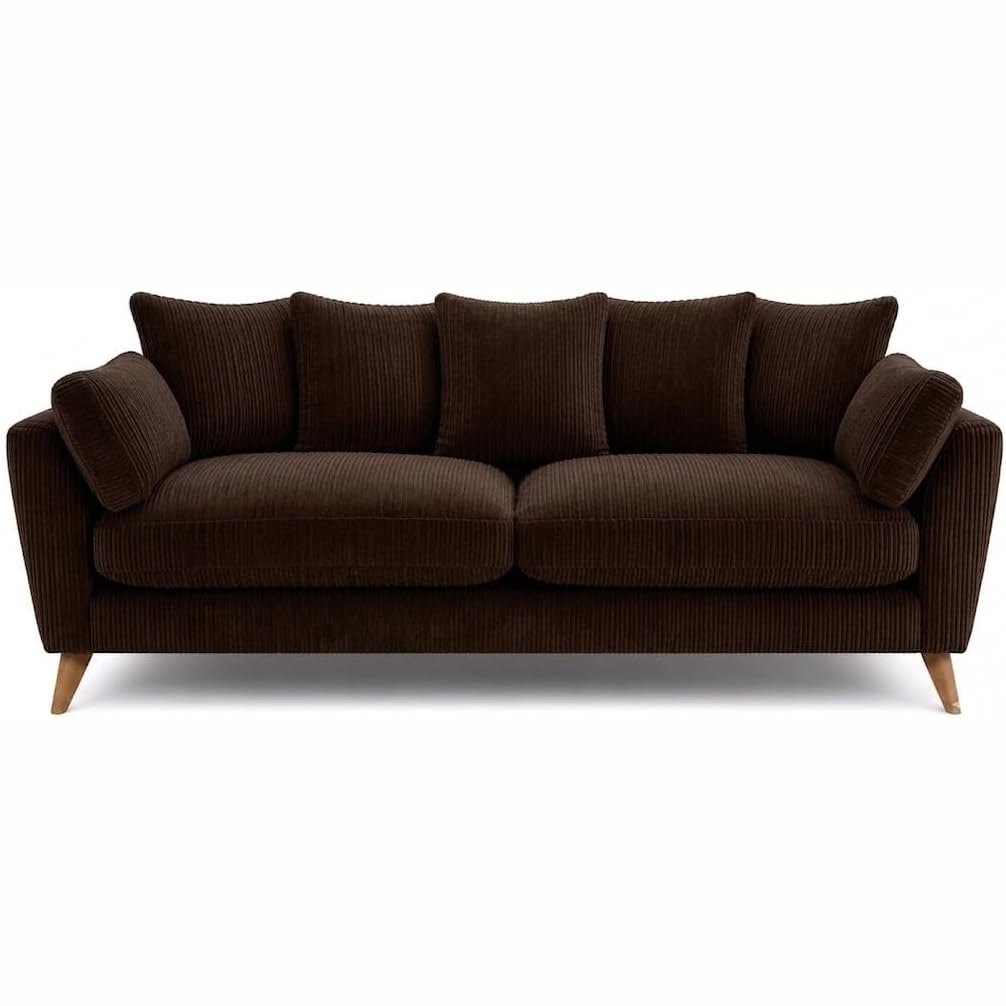 Harlow Jumbo Cord Sofa 3 Seater in Brown jumbo cord