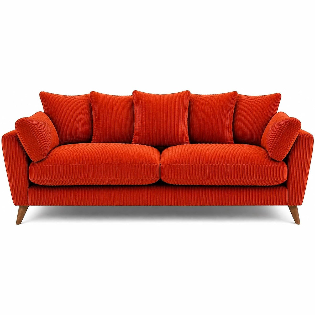 Harlow Jumbo Cord Sofa 3 Seater in Orange jumbo cord