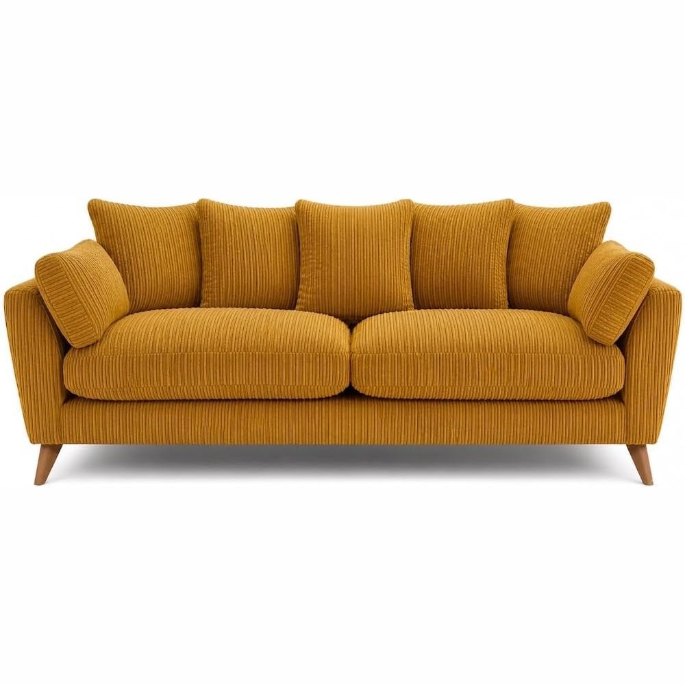 Harlow Jumbo Cord Sofa 3 Seater in Mustard jumbo cord