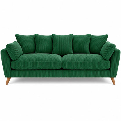 Harlow Jumbo Cord Sofa 3 Seater in Green jumbo cord