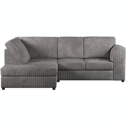 Jumbo Cord High Back Corner Sofa in Grey – left hand side