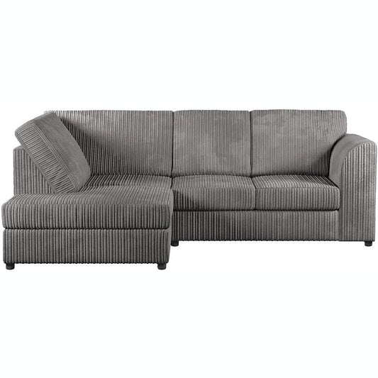 Jumbo Cord High Back Corner Sofa in Grey – left hand side