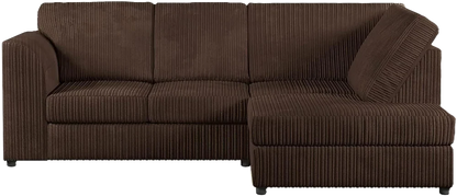 Jumbo Cord High Back Corner Sofa in Brown – right hand side