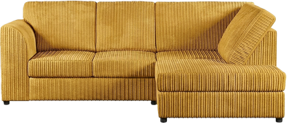Jumbo Cord High Back Corner Sofa in Yellow – right hand side