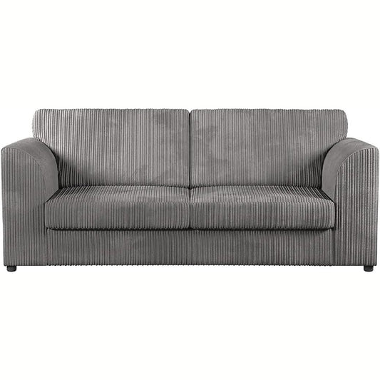 Jumbo Cord High Back Sofa 3 Seater in Grey jumbo cord