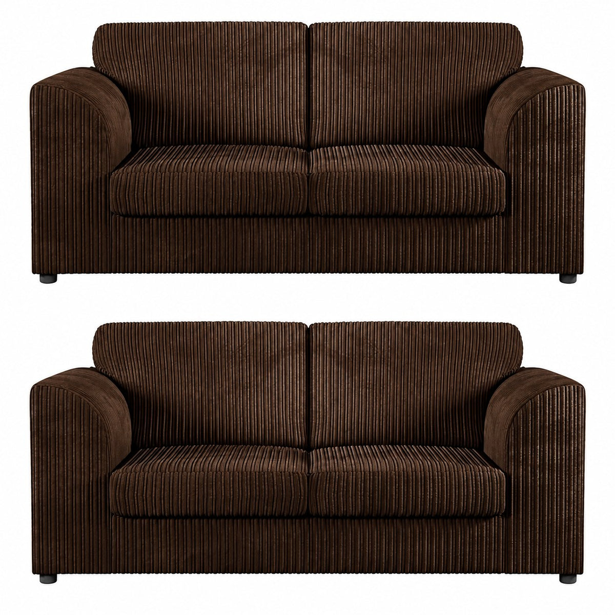 Jumbo Cord High Back Sofa Set 3+2 Seater in Brown jumbo cord