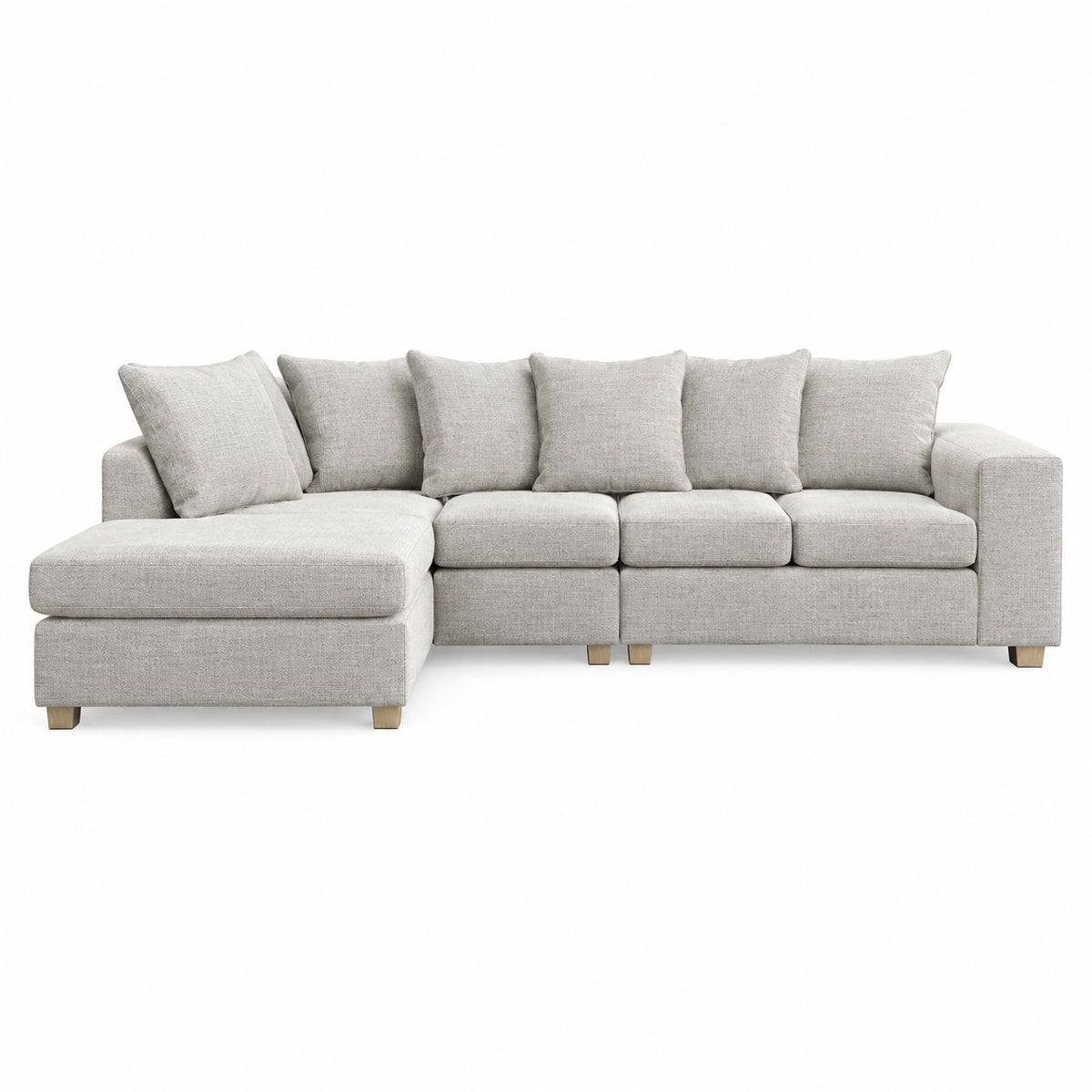 Jumbo Cord L-Shape Chaise Corner Sofa in Cream jumbo cord, left hand chaise