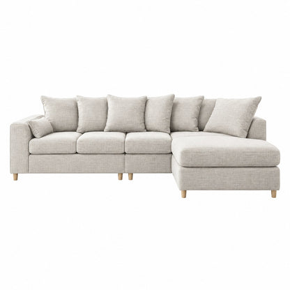 Jumbo Cord L-Shape Chaise Corner Sofa in Cream jumbo cord, right hand chaise