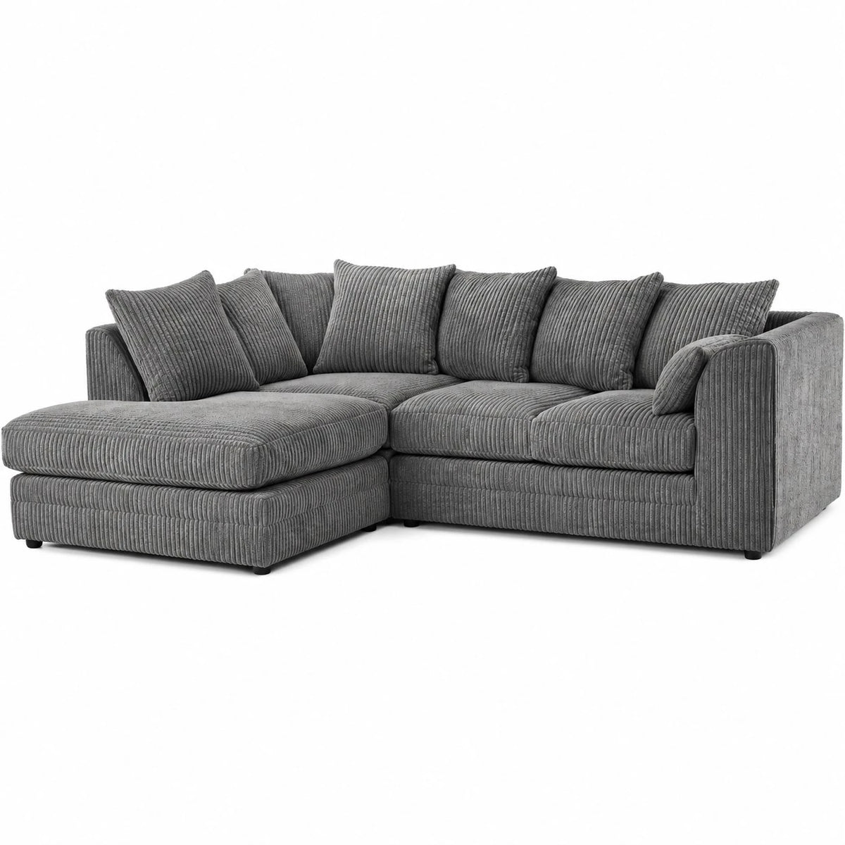 Jumbo Cord L-Shape Chaise Corner Sofa 5 Seater in jumbo cord – detail view 1