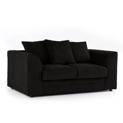 Jumbo Cord Scatter Back Sofa 2 Seater in Black jumbo cord
