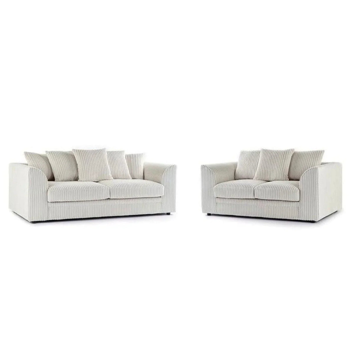 Jumbo Cord Scatter Back Sofa Set 3+2 Seater Set in Cream jumbo cord