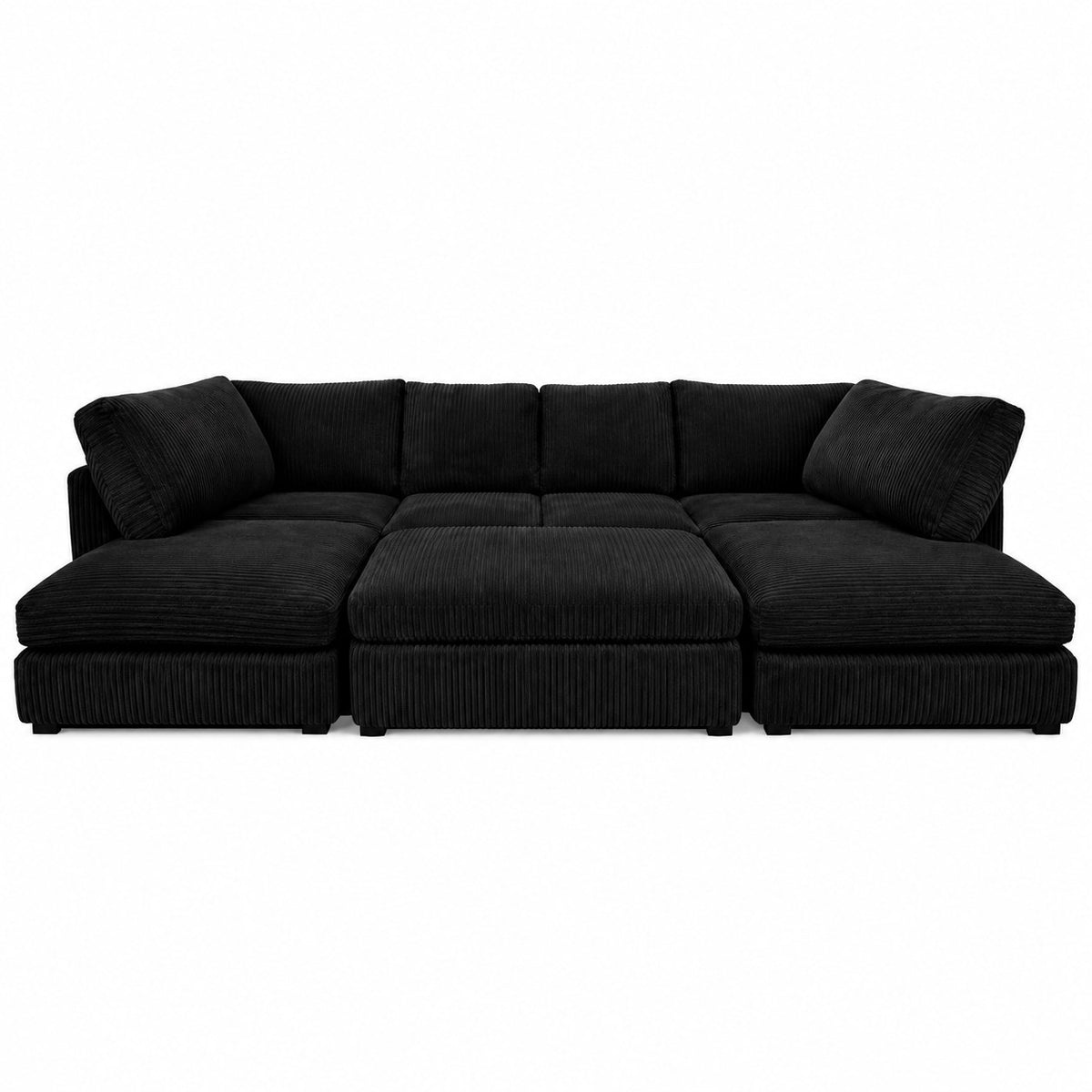 Jumbo Cord U-Shape Sofa with Footstool – Full Back in jumbo cord – detail view 4